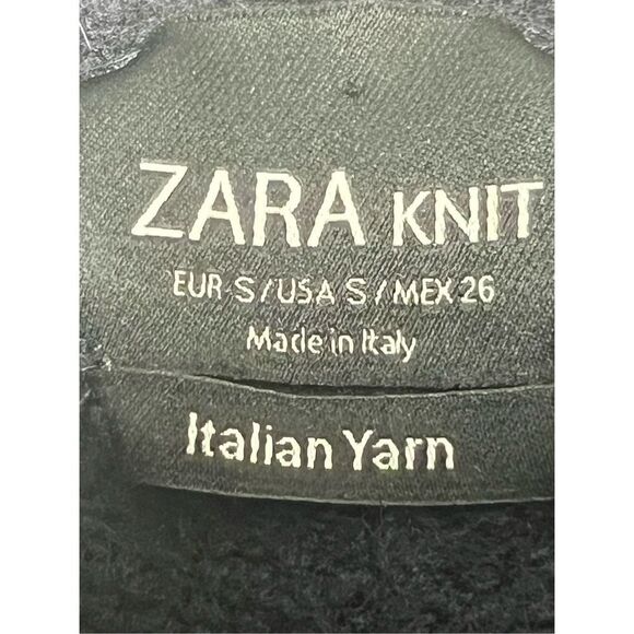 Zara Knit  Melange Knitted Turtleneck Top Black Size S Turtleneck - Picture 4 of 9